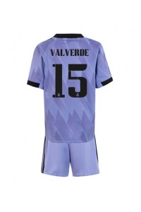 Real Madrid Federico Valverde #15 Babytruitje Uit tenue Kind 2022-23 Korte Mouw (+ Korte broeken)